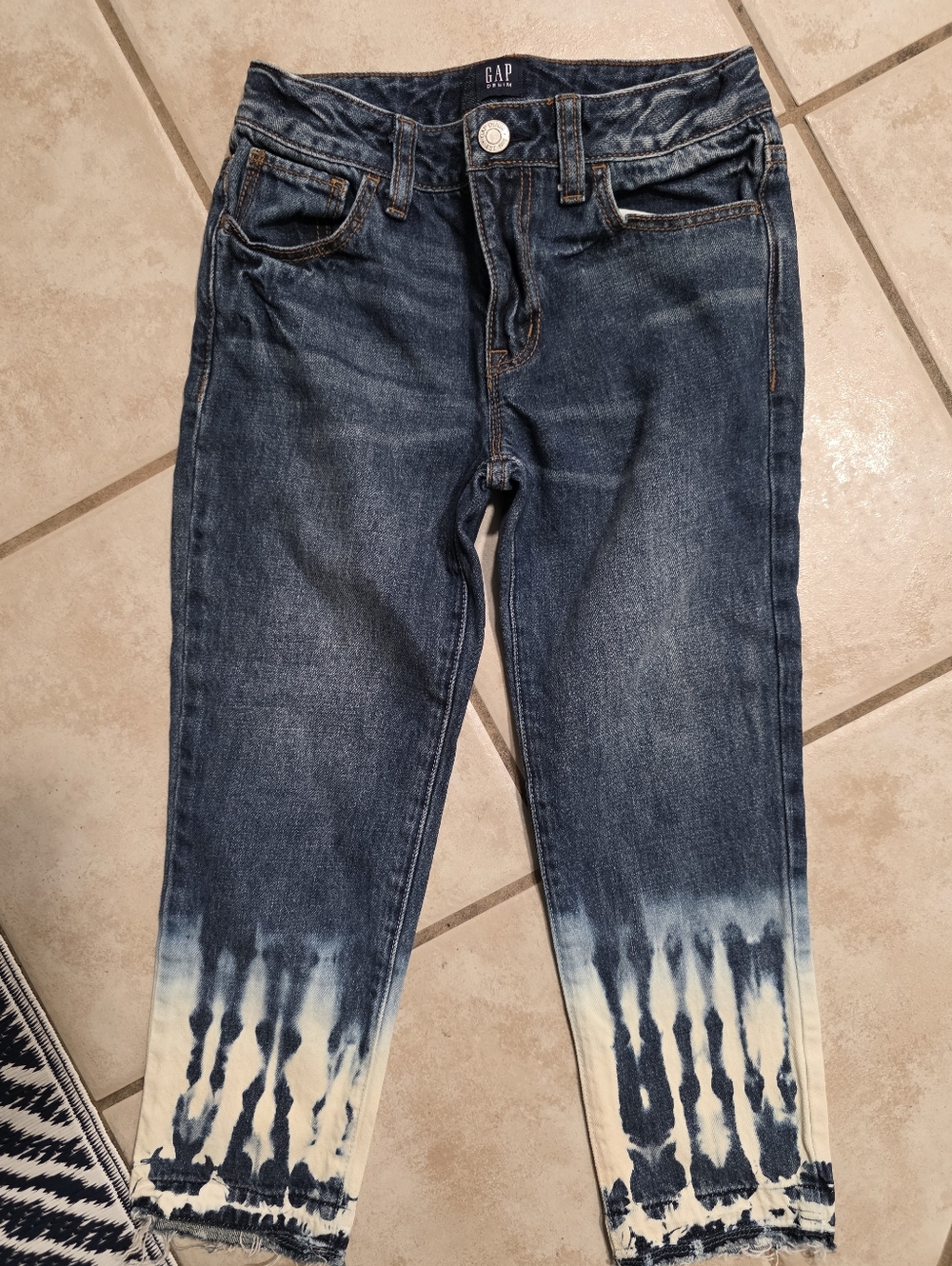 GAP For Good-Girl's Indigo Tie-Dye Hem Jeans